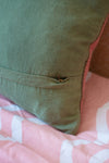Martha Soft Pink and Sage Wool Cushion Cover