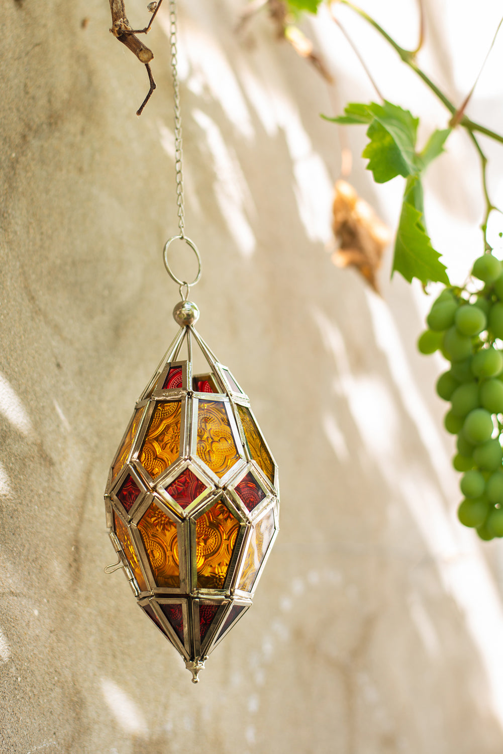 Multicoloured Faceted Hanging Lantern