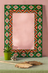 Clover Fields Green & Orange Hand Painted Mirror