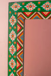 Clover Fields Green & Orange Hand Painted Mirror
