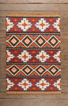 Feuilles Red and Orange Kilim Rug