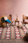 Feuilles Red and Orange Large Kilim Rug