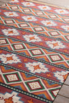 Feuilles Red and Orange Large Kilim Rug