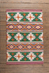 Clover Fields Green and Orange Kilim Rug