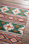 Clover Fields Green and Orange Kilim Rug
