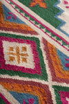 Clover Fields Green and Orange Kilim Rug