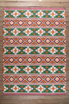 Clover Fields Green and Orange Large Kilim Rug