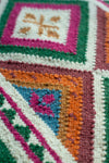 Clover Fields Green and Orange Large Kilim Rug