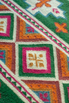Clover Fields Green and Orange Large Kilim Rug