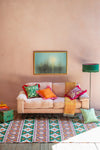 Clover Fields Green and Orange Large Kilim Rug