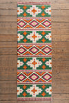 Clover Fields Green and Orange Kilim Runner
