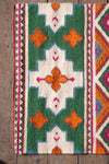 Clover Fields Green and Orange Kilim Runner