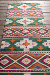 Clover Fields Green and Orange Kilim Runner