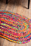 Multicoloured Plaited Rag Rug