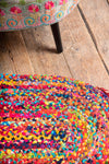 Multicoloured Plaited Rag Rug