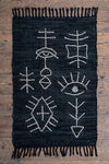 Black 100% Recycled Leather Rug