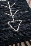 Black 100% Recycled Leather Rug