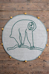 Grey Sloth 100% Recycled Cotton Baby Rug with Pom Poms