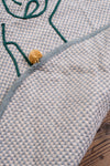 Grey Sloth 100% Recycled Cotton Baby Rug with Pom Poms