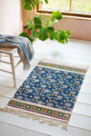 Navy Passion Flower 100% Recycled Small Rug