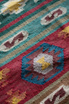 Pink & Blue Striped Wool and Jute Rug