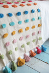 Handwoven 100% Recycled Pom Pom Throw