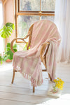 Pale Pink 100% Recycled Gingham Throw
