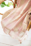 Pale Pink 100% Recycled Gingham Throw