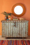 Vintage Rajasthani Blue Wheel Chest