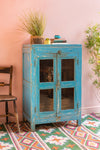 Blue Wooden Two Door Cabinet