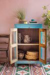 Blue Wooden Two Door Cabinet