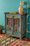 Blue Wooden Vintage Cabinet <p>W:80cm D:36cm H:90cm </p>