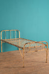 Vintage Yellow Metal Bed