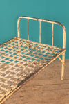 Vintage Yellow Metal Bed