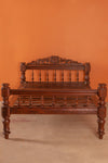 Vintage Carved Wooden Bed