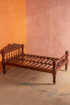 Vintage Carved Wooden Bed