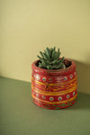 Vintage Hand Painted Wooden Pot (Re-worked) - 139