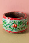 Vintage Hand Painted Wooden Pot (Re-worked) - 237