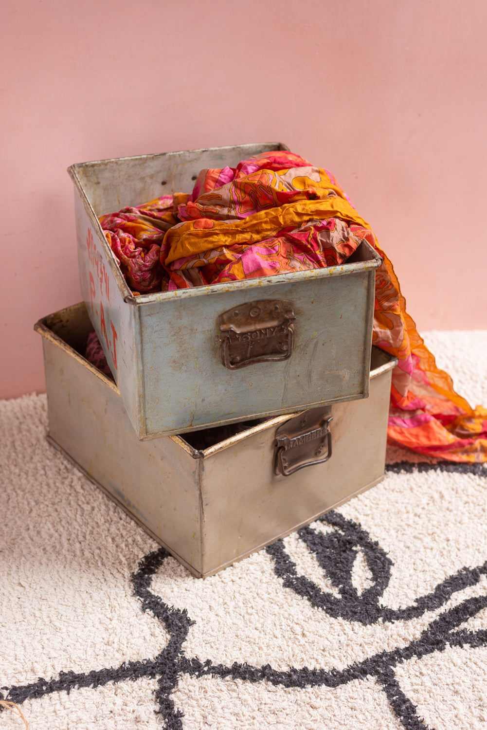 Vintage Metal Storage Box