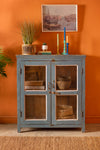 Vintage Slate Grey Display Cabinet