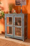 Vintage Slate Grey Display Cabinet