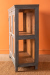 Vintage Slate Grey Display Cabinet