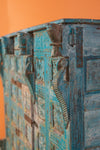 Vintage Light Blue Wooden Chest