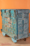 Vintage Light Blue Wooden Chest