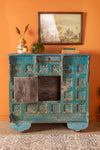 Vintage Light Blue Wooden Chest