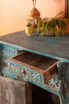 Vintage Light Blue Wooden Chest