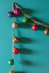 Garland with 20 Small Frosted Metallic Glass Baubles