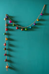 Garland with 20 Small Frosted Metallic Glass Baubles