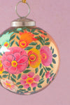 Gold Kashmiri Bauble with Hand Painted Flower Design