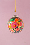 Gold Kashmiri Bauble with Hand Painted Flower Design
